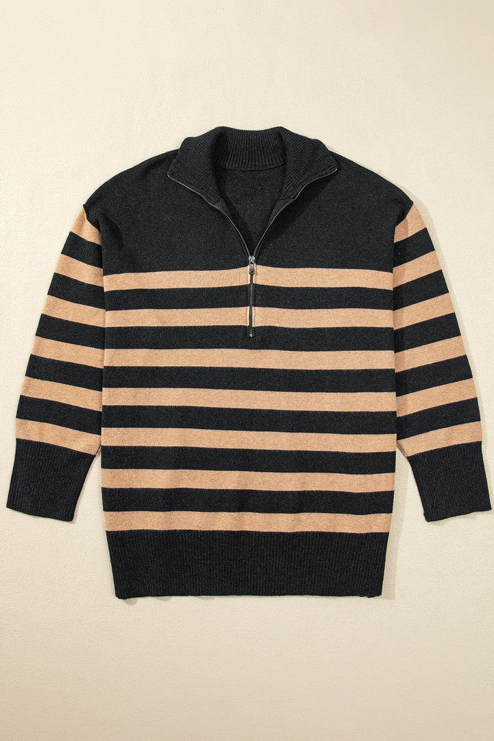 CALORA_ Trendy Casual Pullover Sweater met Lange Mouwen en Streeppatroon voor Dames