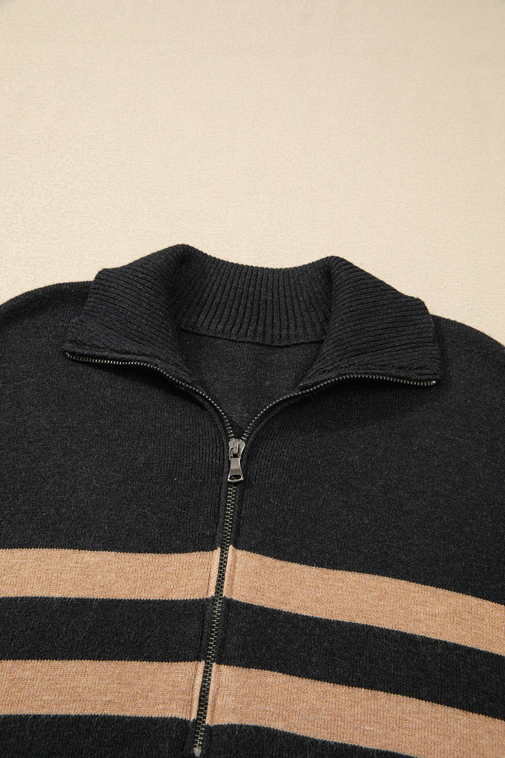 CALORA_ Trendy Casual Pullover Sweater met Lange Mouwen en Streeppatroon voor Dames