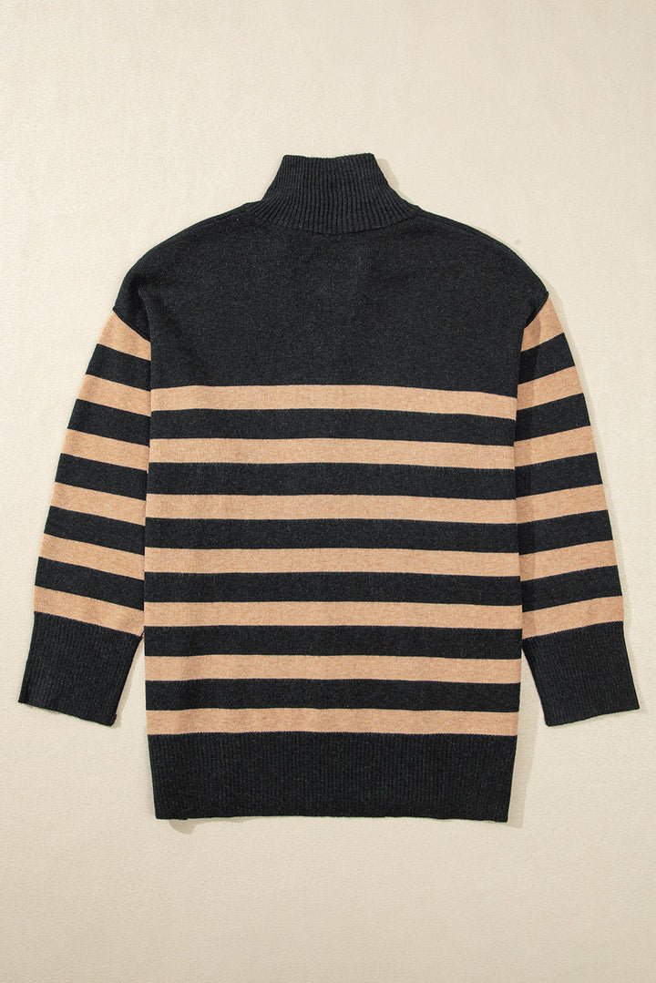 CALORA_ Trendy Casual Pullover Sweater met Lange Mouwen en Streeppatroon voor Dames