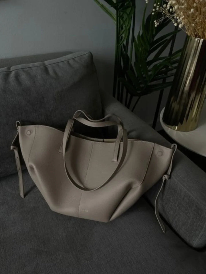 CALORA_ Trendy Faux Lederen Schoudertote Met Dubbele Handvatten