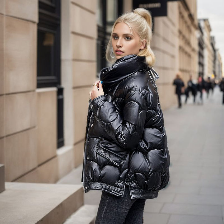 CALORA_ Trendy Korte Dons Katoenen Gewatteerde Jas voor Dames