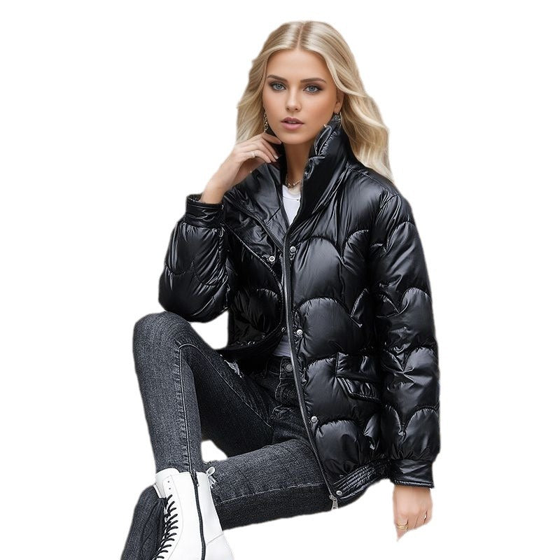 CALORA_ Trendy Korte Dons Katoenen Gewatteerde Jas voor Dames