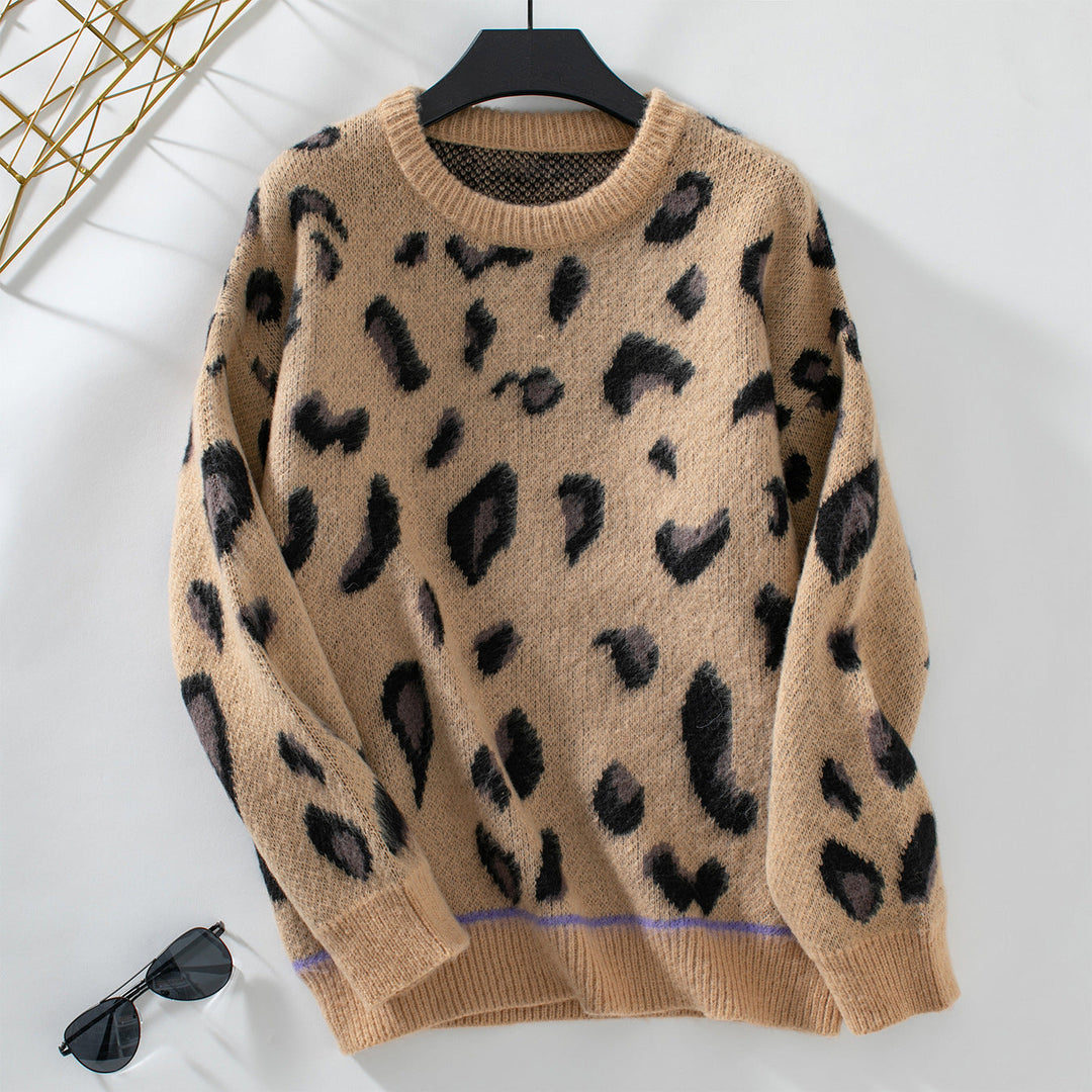 CALORA_ Trendy Luipaardprint Lange Mouwen Pullover Trui