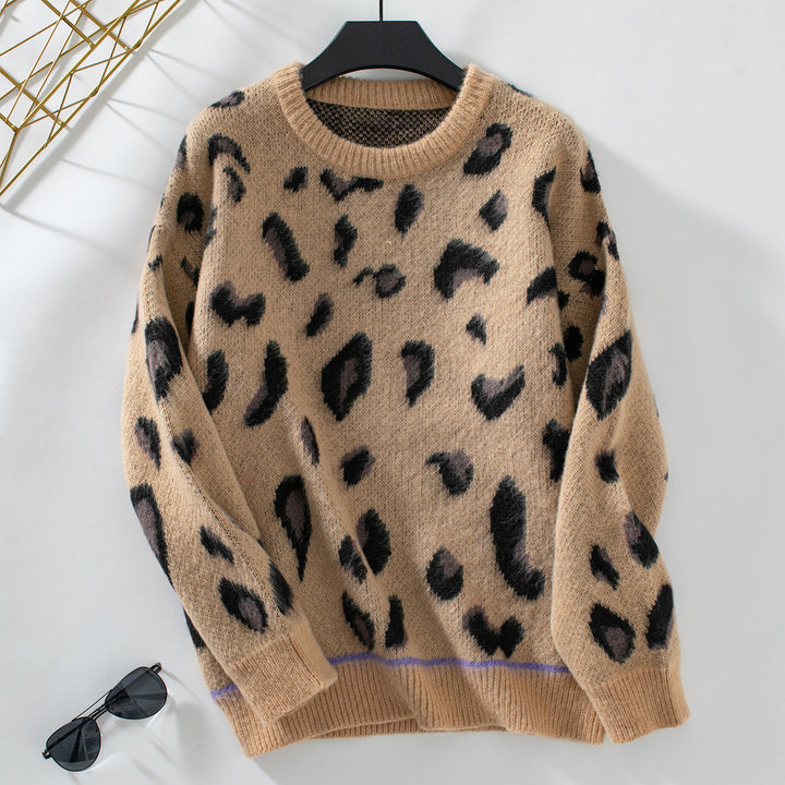 CALORA_ Trendy Luipaardprint Lange Mouwen Pullover Trui