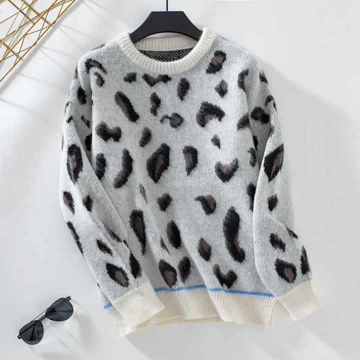 CALORA_ Trendy Luipaardprint Lange Mouwen Pullover Trui