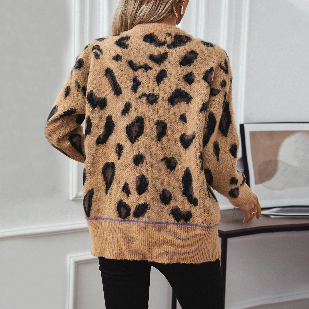 CALORA_ Trendy Luipaardprint Lange Mouwen Pullover Trui