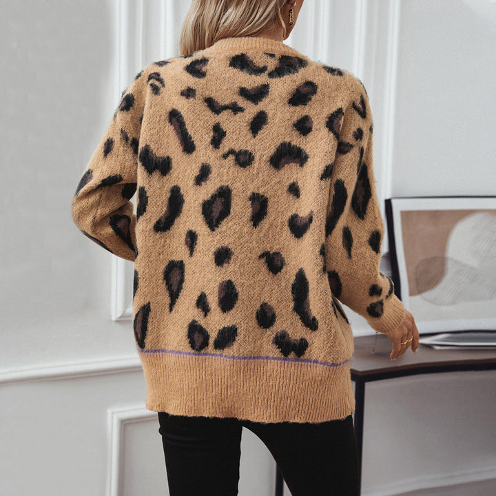 CALORA_ Trendy Luipaardprint Lange Mouwen Pullover Trui