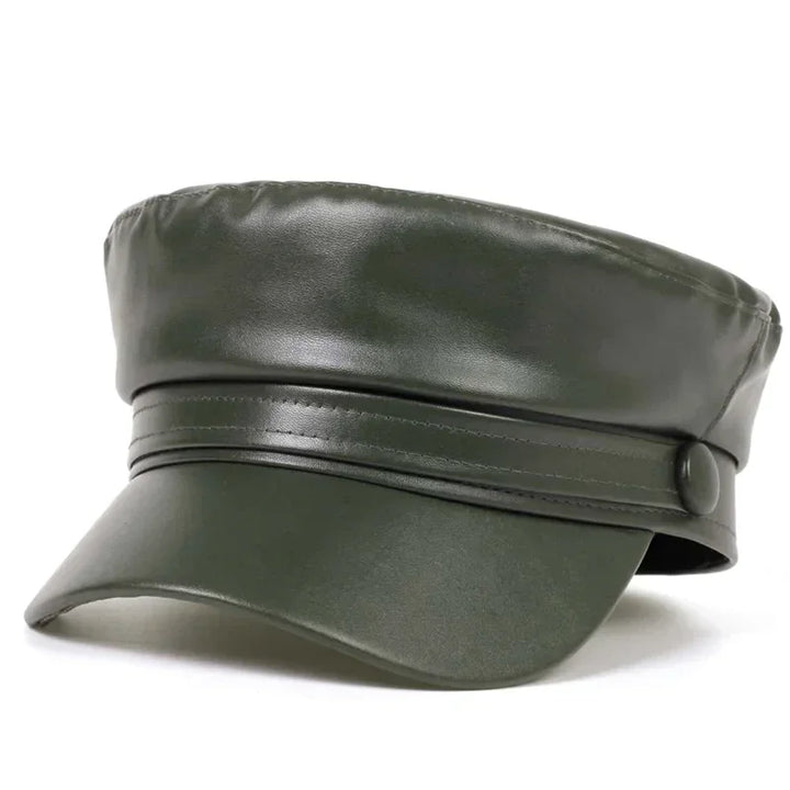 Trendy PU Lederen Beret Hoed | Casual en Stijlvol-Petten-Calora-Groen-Calora