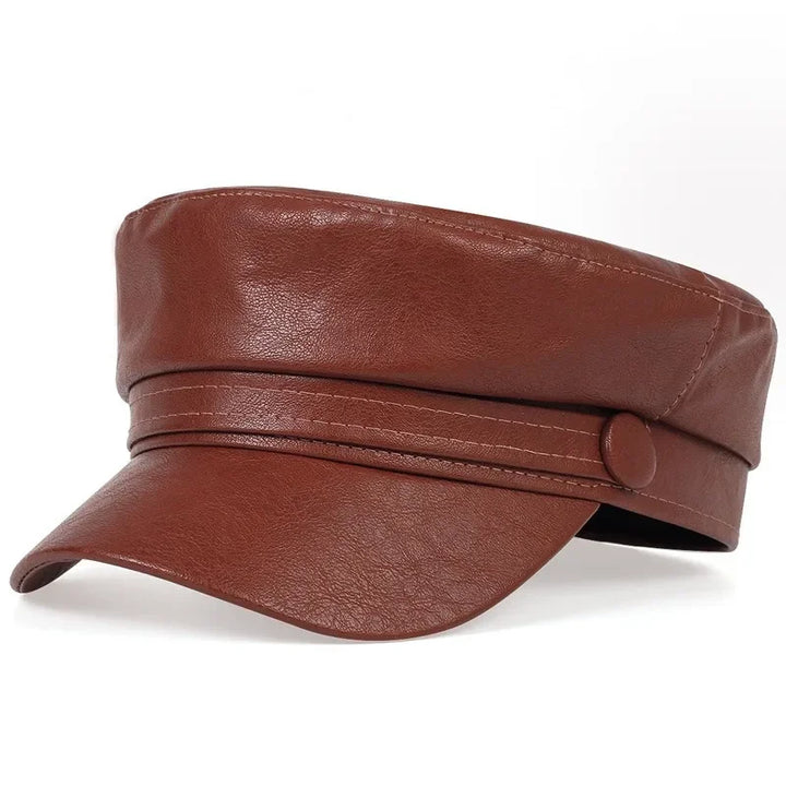 Trendy PU Lederen Beret Hoed | Casual en Stijlvol-Petten-Calora-Wijn Rod-Calora