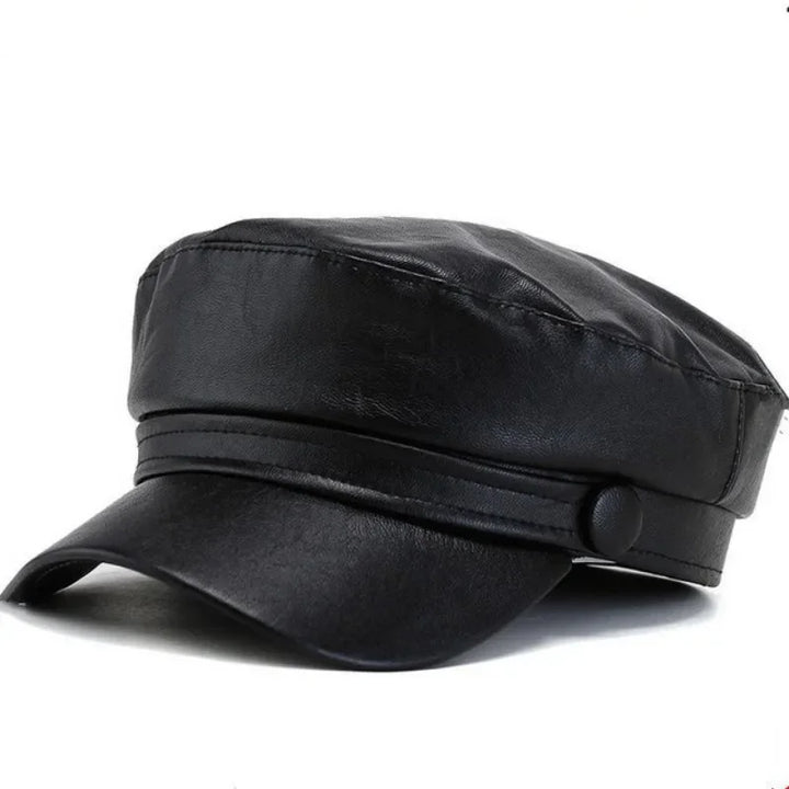 Trendy PU Lederen Beret Hoed | Casual en Stijlvol-Petten-Calora-Wijn Rod-Calora