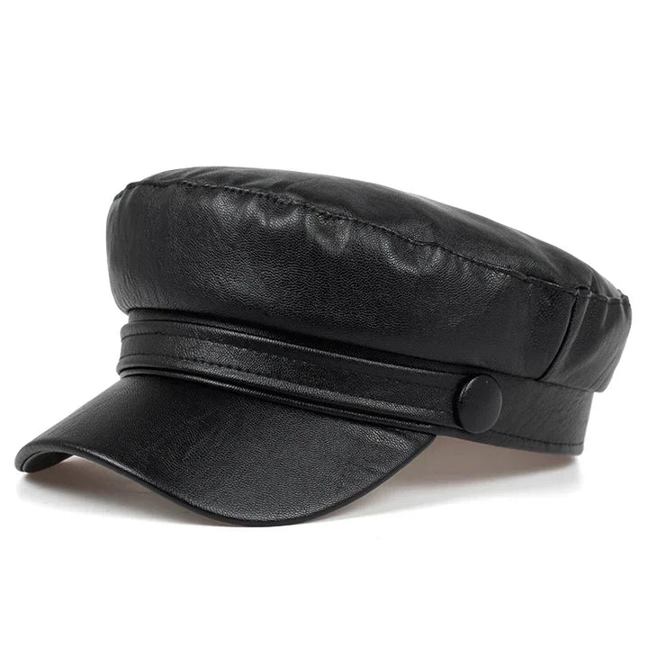 Trendy PU Lederen Beret Hoed | Casual en Stijlvol-Petten-Calora-Zwart-Calora