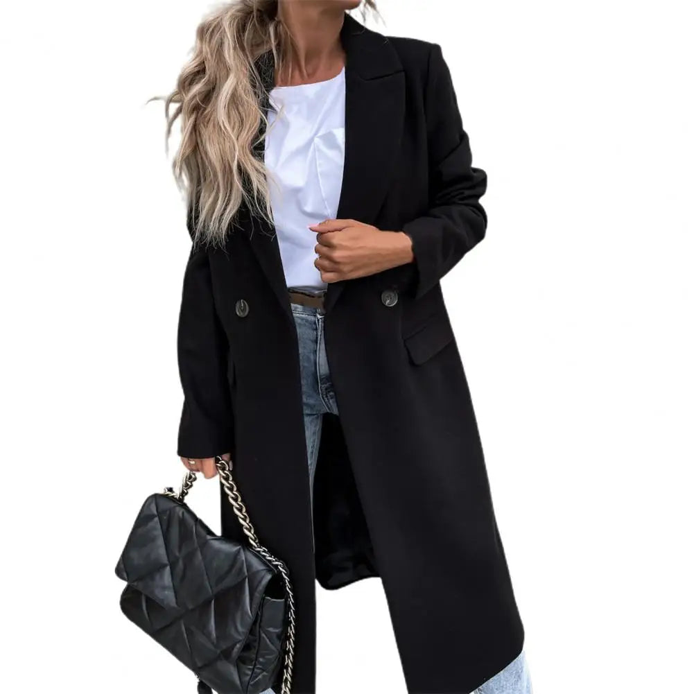Trix | Dames winter lange trenchcoat-Zomer Jassen-Calora-zwart-S-Calora