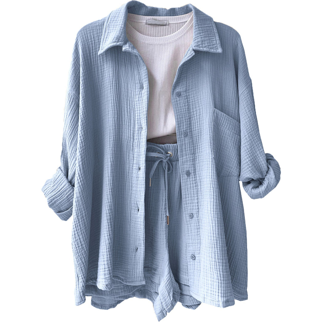 CALORA_ Tweedelig Dames Zacht Katoenen Pyjama Set voor Comfortabel Slapen