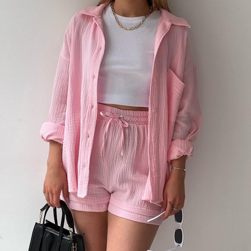 CALORA_ Tweedelig Dames Zacht Katoenen Pyjama Set voor Comfortabel Slapen