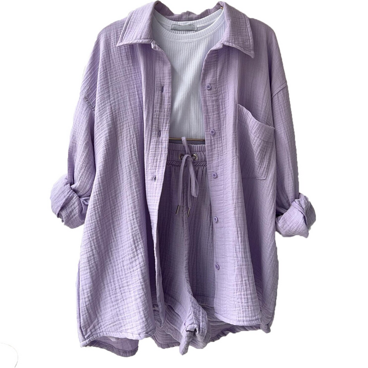 CALORA_ Tweedelig Dames Zacht Katoenen Pyjama Set voor Comfortabel Slapen
