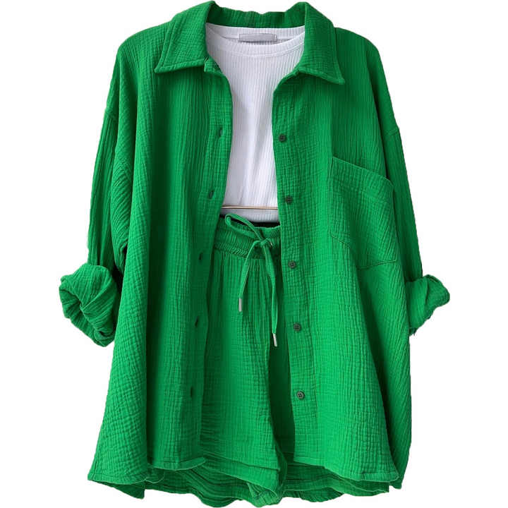 CALORA_ Tweedelig Dames Zacht Katoenen Pyjama Set voor Comfortabel Slapen