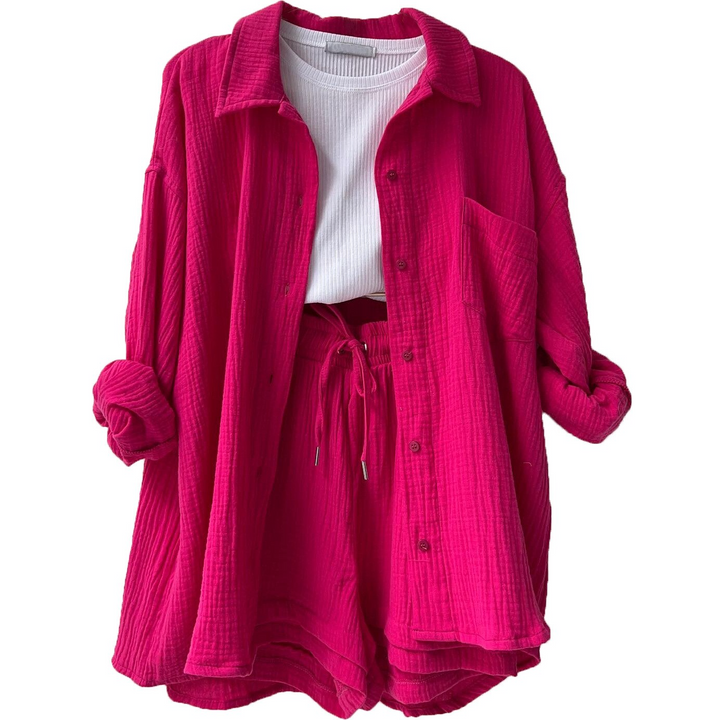 CALORA_ Tweedelig Dames Zacht Katoenen Pyjama Set voor Comfortabel Slapen