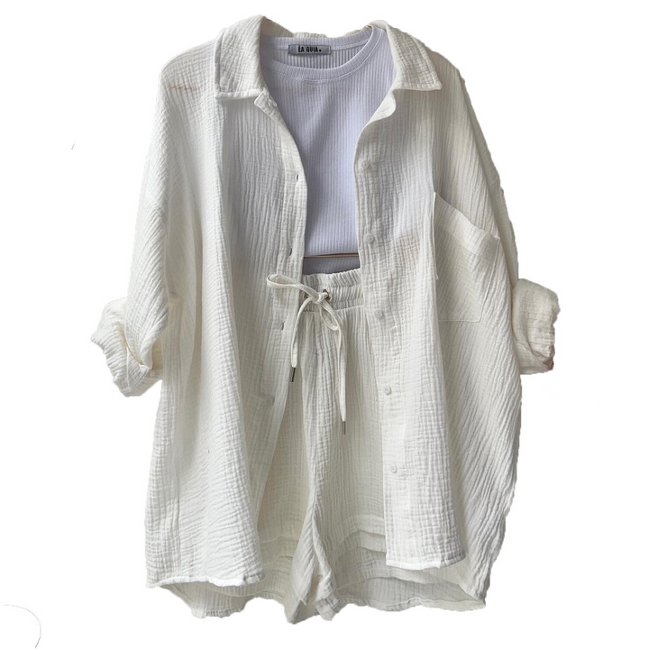 CALORA_ Tweedelig Dames Zacht Katoenen Pyjama Set voor Comfortabel Slapen