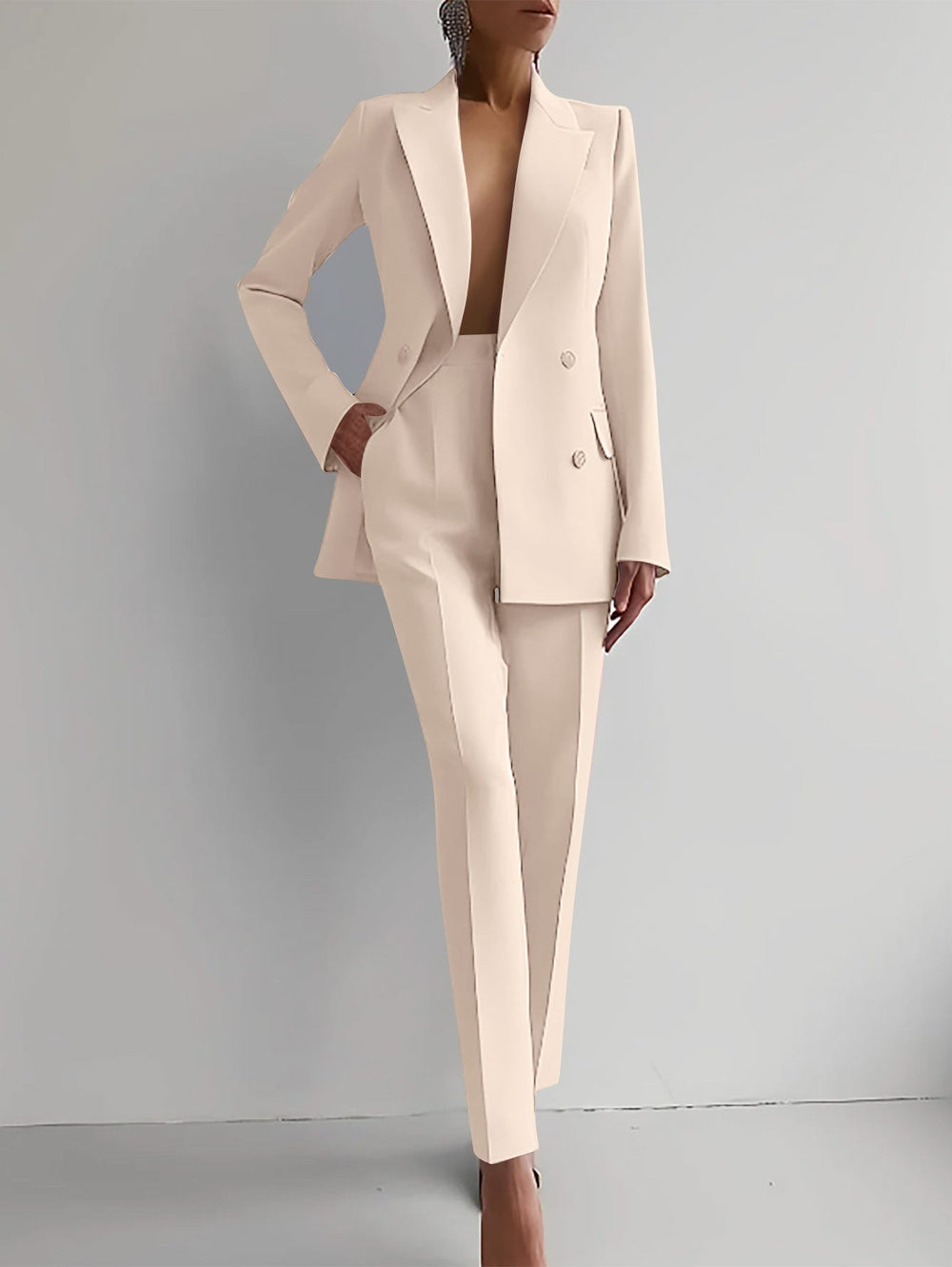CALORA_ Tweedelig Elegante Blazer en Broek Set