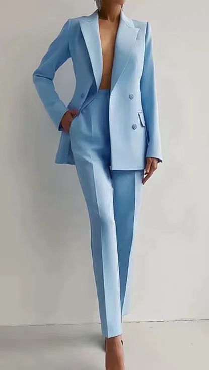 CALORA_ Tweedelig Elegante Blazer en Broek Set