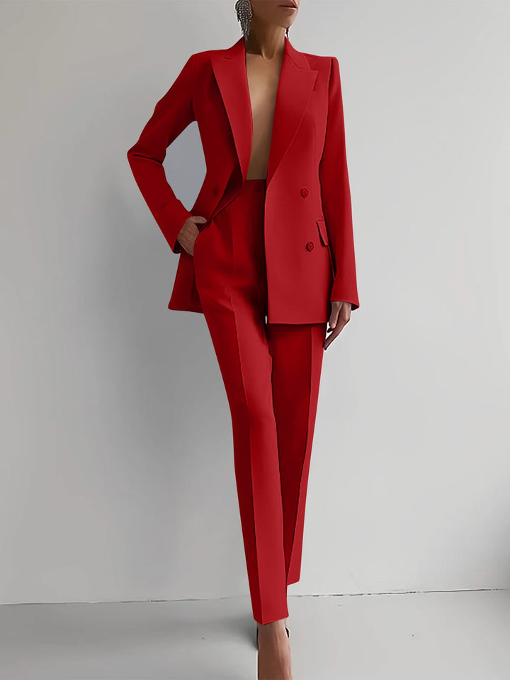 CALORA_ Tweedelig Elegante Blazer en Broek Set