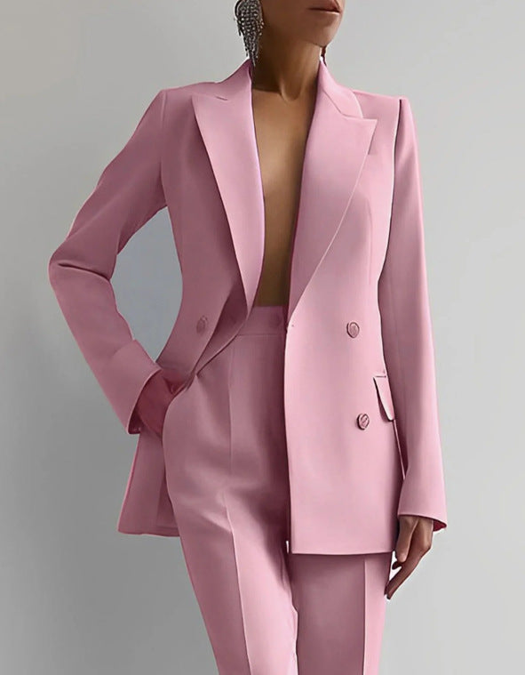 CALORA_ Tweedelig Elegante Blazer en Broek Set