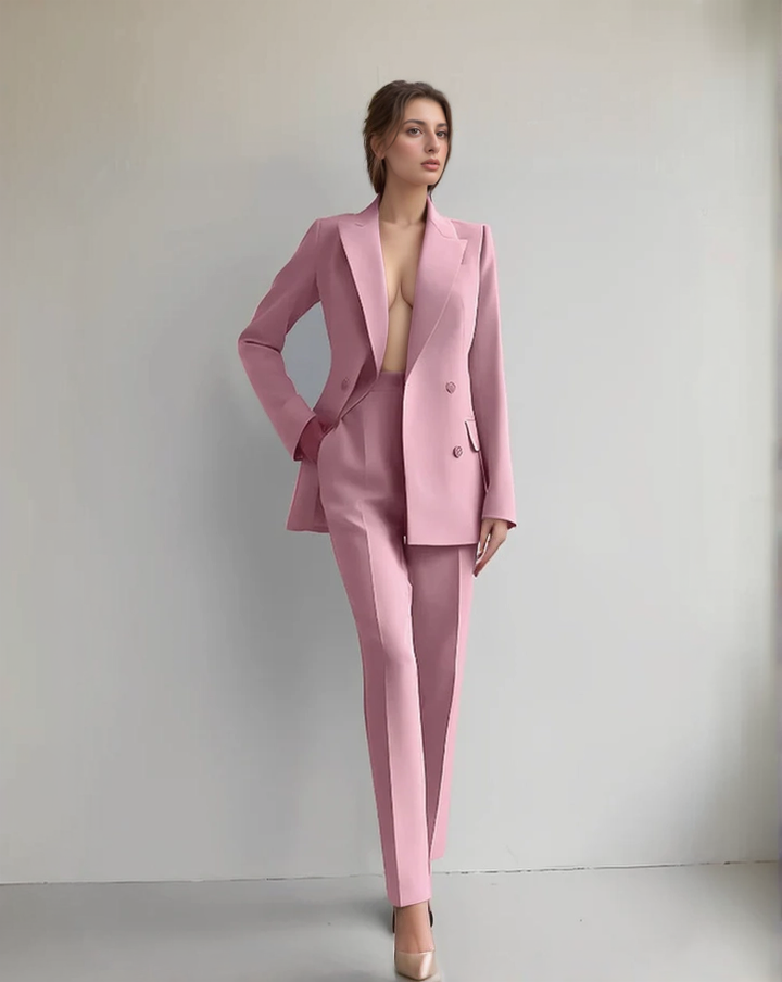 CALORA_ Tweedelig Elegante Blazer en Broek Set