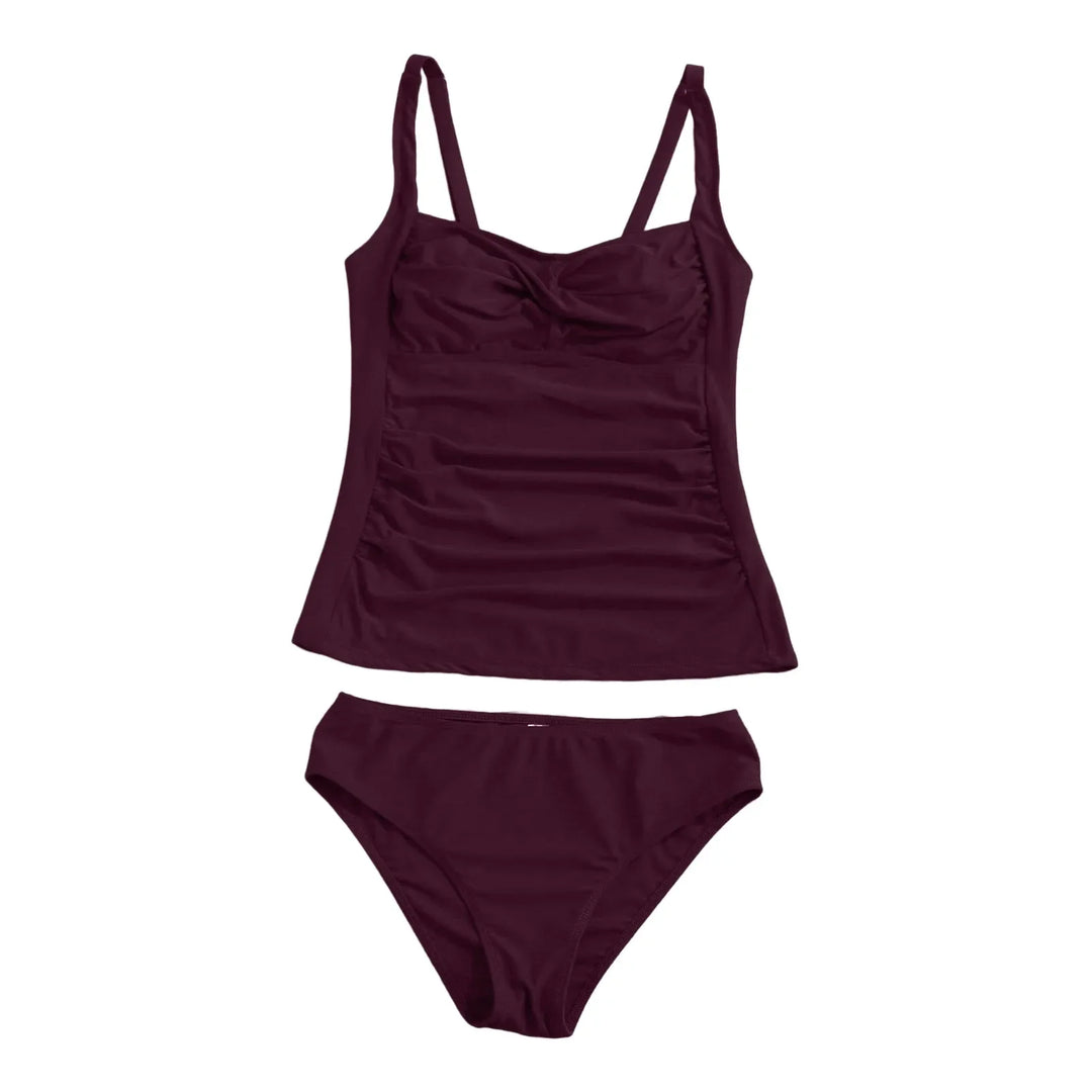 Tweedelig Shapewear Tankini met Buikbedekking-Zwemkleding-Calora-Groen-S-Calora