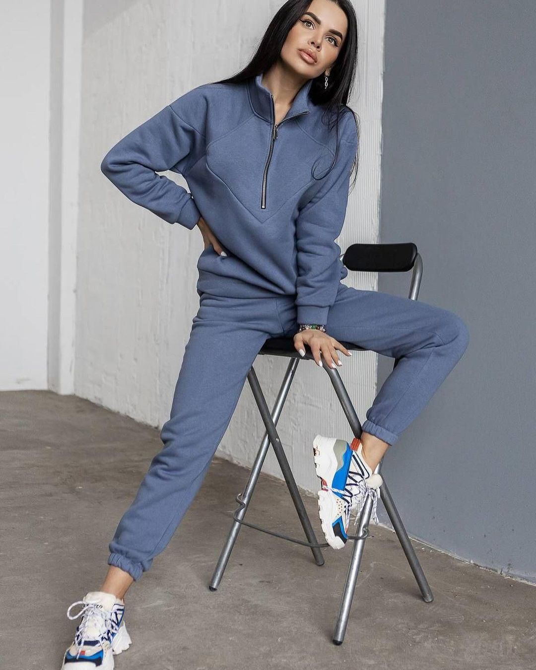 CALORA_ Tweedelige Casual Set met Lange Mouwen en Fleece