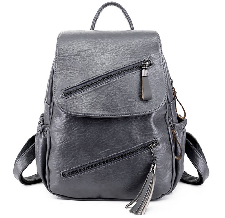 CALORA_ Universitaire Leren Rugzak met Waterdicht Ontwerp en Handgenaaide Details - 32x25x14 cm