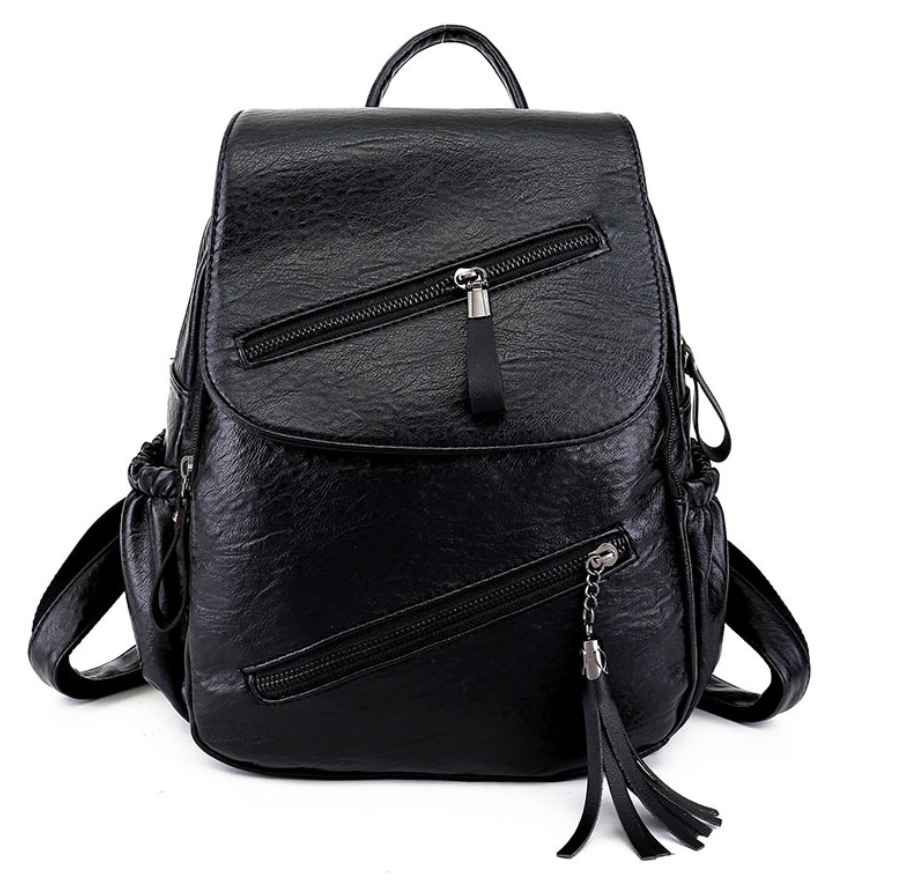 CALORA_ Universitaire Leren Rugzak met Waterdicht Ontwerp en Handgenaaide Details - 32x25x14 cm