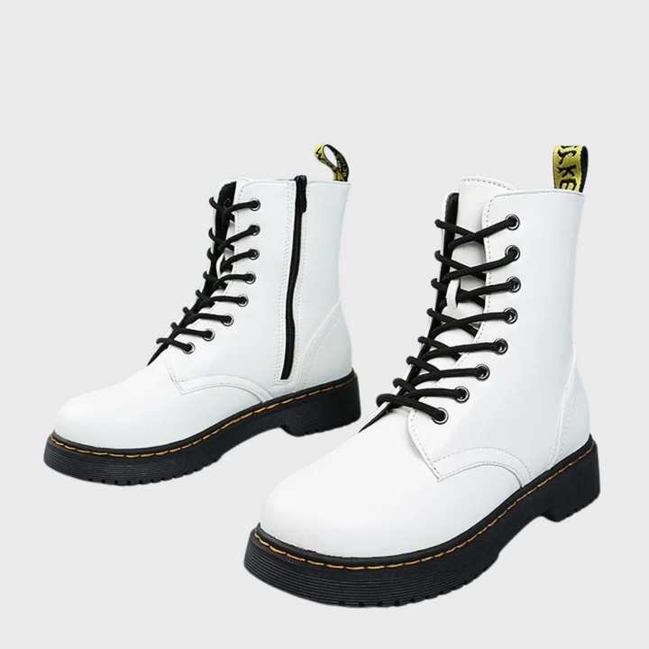 Vacadia | Smooth Leren Veterlaarzen-Laarzen-Calora-Wit-S-Calora