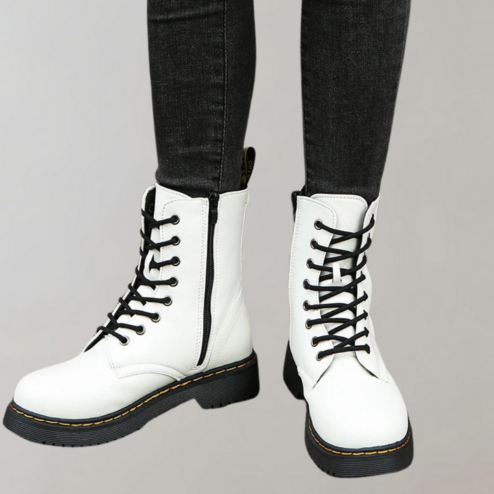 Vacadia | Smooth Leren Veterlaarzen-Laarzen-Calora-Zwart-S-Calora