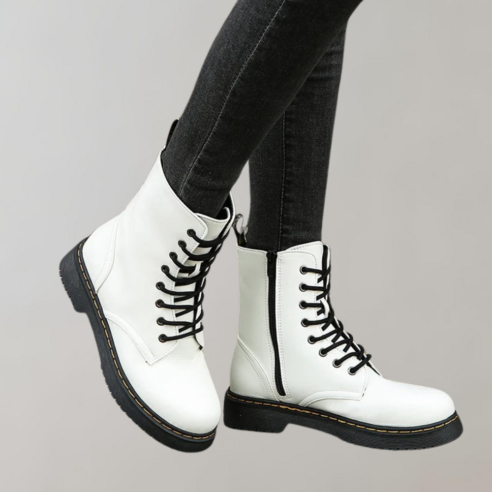 Vacadia | Smooth Leren Veterlaarzen-Laarzen-Calora-Zwart-S-Calora