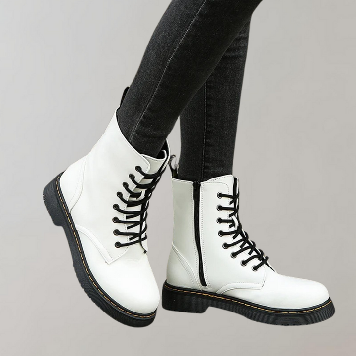 Vacadia | Smooth Leren Veterlaarzen-Laarzen-Calora-Zwart-S-Calora