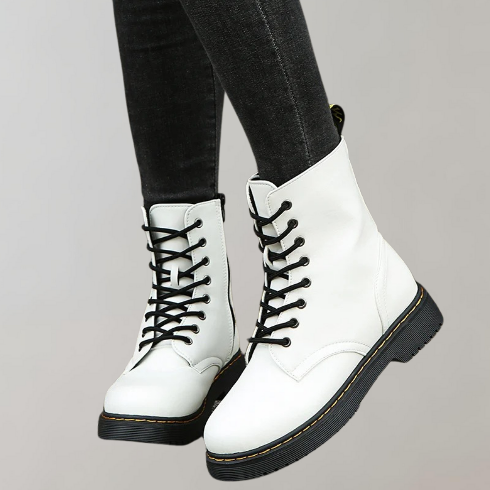 Vacadia | Smooth Leren Veterlaarzen-Laarzen-Calora-Zwart-S-Calora