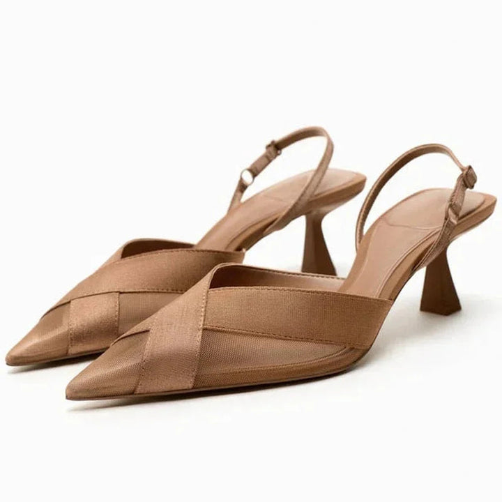 Vanya | Chique Comfortabele Slingback Hakken-Hakken-Calora-Bruin-36-Calora