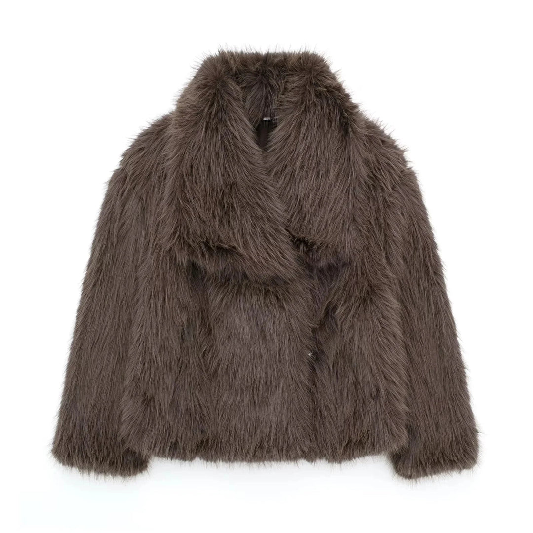 Vara | Warme Faux Jas-Zomer Jassen-Calora-Bruin-XS-Calora