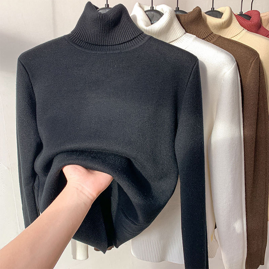 Veer | Dames herfst- en wintertrui met coltrui-Blazers & Vesten-Calora-Koffie-M-Calora