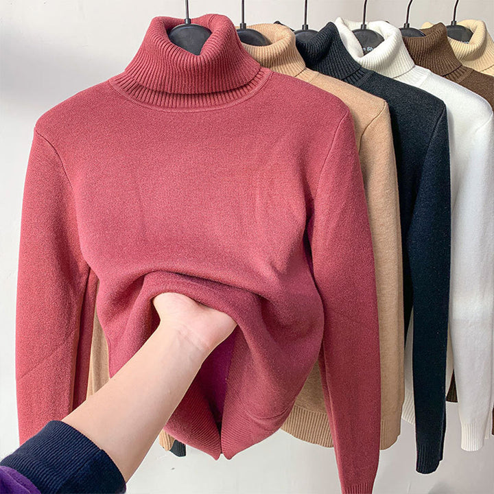 Veer | Dames herfst- en wintertrui met coltrui-Blazers & Vesten-Calora-Rood-M-Calora