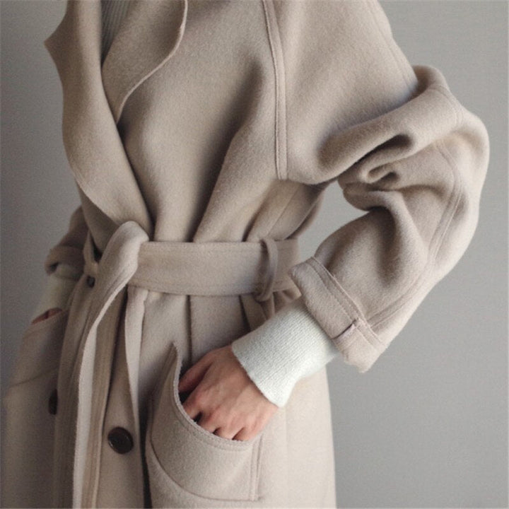 Veloura | Warme zachte Wolmix Trenchcoat voor dames-Zomer Jassen-Calora-Beige-S-Calora