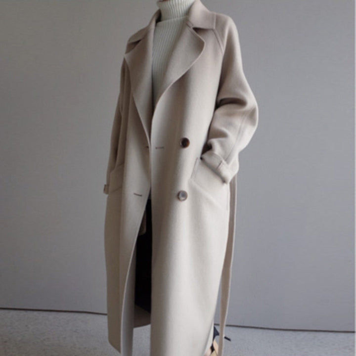 Veloura | Warme zachte Wolmix Trenchcoat voor dames-Zomer Jassen-Calora-Beige-S-Calora
