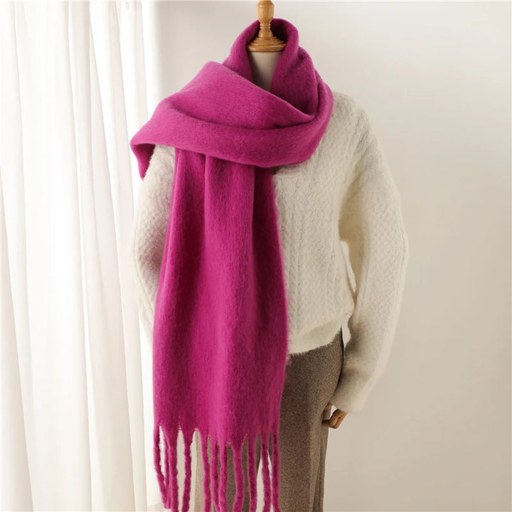Velucci | Chique Kleurrijke Winter Sjaal voor Dames-Home Decor-Calora-Paars-Calora
