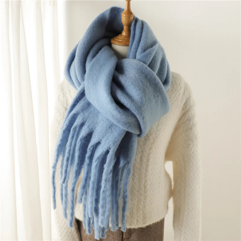 Velucci | Chique Kleurrijke Winter Sjaal voor Dames-Home Decor-Calora-Rood-Calora