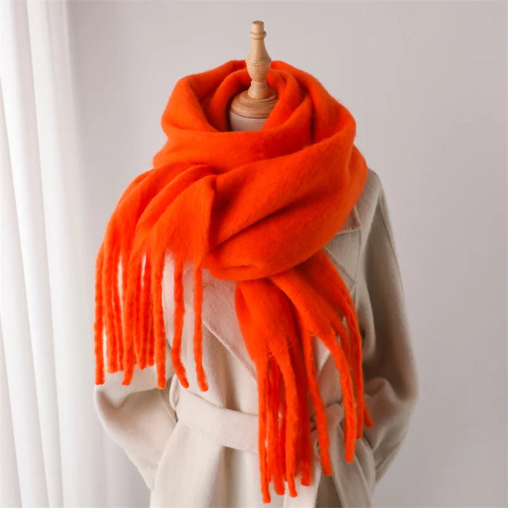 Velucci | Chique Kleurrijke Winter Sjaal voor Dames-Home Decor-Calora-Rood-Calora