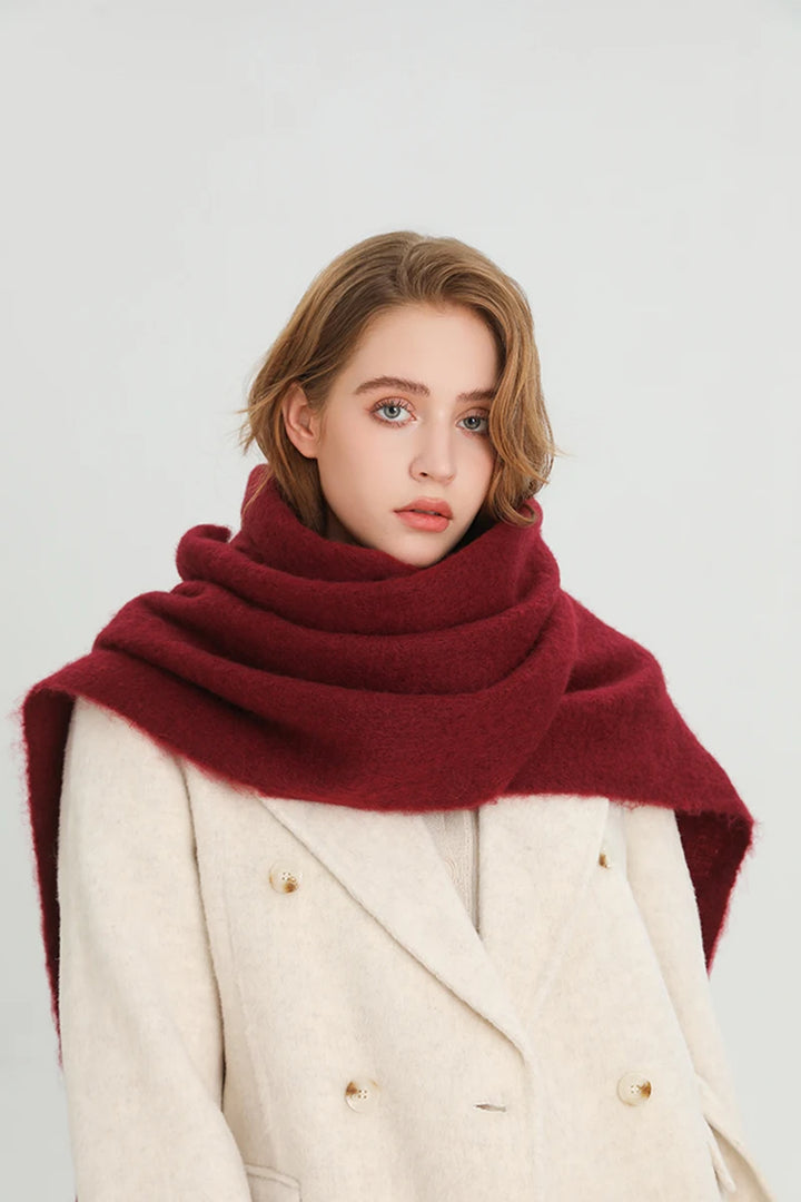 Velucci | Chique Kleurrijke Winter Sjaal voor Dames-Home Decor-Calora-Rood-Calora