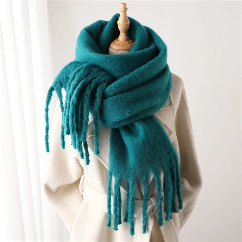 Velucci | Chique Kleurrijke Winter Sjaal voor Dames-Home Decor-Calora-Turqoise-Calora