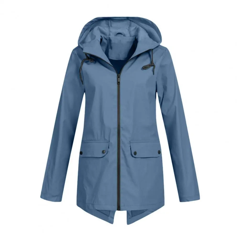 Venetia | Winddichte halflange regenjas dames met capuchon-Zomer Jassen-Calora-Blauw-S-Calora