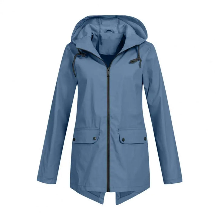 Venetia | Winddichte halflange regenjas dames met capuchon-Zomer Jassen-Calora-Blauw-S-Calora