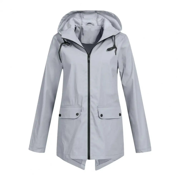 Venetia | Winddichte halflange regenjas dames met capuchon-Zomer Jassen-Calora-Grijs-S-Calora